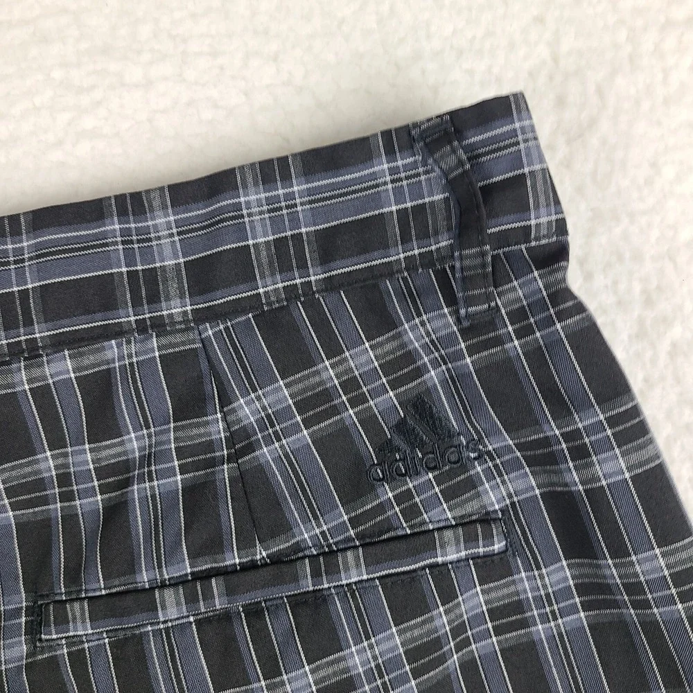 Adidas Shorts Mens 34 Black‎ Gray Purple Plaid 10